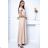 Women's Plus Size (42-46) Long Elegant Party Sleeveless Dress POLISH FASHION PMLBC23265-10 -   béžová krémová -   38