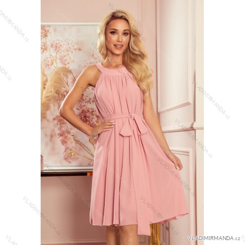Chiffon dress with ties for women NMC-350-2/DR