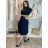 Elegant trousers with belt for women (S/M/L ONE SIZE) ITALIAN FASHION IM425057  dark blue