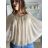 Tunic Blouse Short Sleeve Women's Plus Size (XL/2XL/3XL ONE SIZE) ITALIAN FASHION IM424128 52/54 white