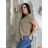 Tunic Blouse Short Sleeve Women's Plus Size (XL/2XL/3XL ONE SIZE) ITALIAN FASHION IM424128 52/54 white