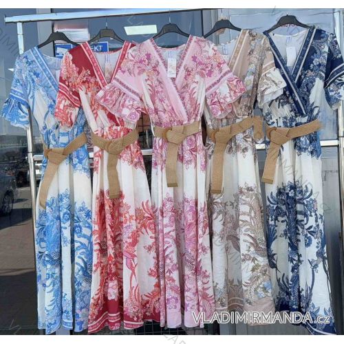 Women's short sleeve summer casual dress (S/M/L ONE SIZE) ITALIAN FASHION IMWGB25022
