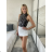 Women's glittery strapless crop top (S/M/L ONE SIZE) ITALIAN FASHION IMPSH246528 -   silver
 -   S / M / L