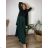 Women's Warm Long Sleeve Dress (L / XL ONE SIZE) ITALIAN FASHION IM421MIA zelená smaragdová 56/58