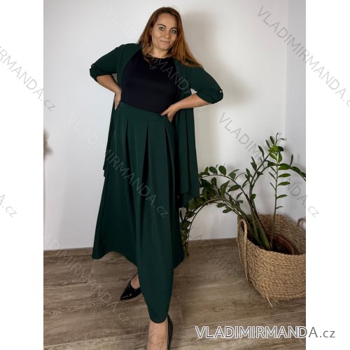 Women's Warm Long Sleeve Dress (L / XL ONE SIZE) ITALIAN FASHION IM421MIA zelená smaragdová 56/58