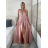 Women's Sleeveless Long Party Dress (S/M ONE SIZE) ITALIAN FASHION IMPSH2420019 -   rose old rose -   S / M / L