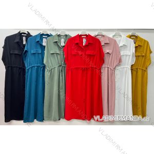Short shirt dress, fitted, short sleeves, women's, oversized (48/50/52 ONE SIZE) ITALIAN FASHION IM425429