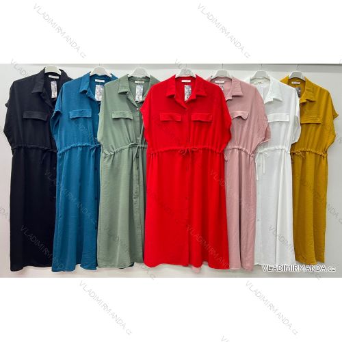 Short shirt dress, fitted, short sleeves, women's, oversized (48/50/52 ONE SIZE) ITALIAN FASHION IM425429