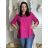 Women's Oversized Knitted Long Sleeve Sweater (S/M ONE SIZE) ITALIAN FASHION IMSN2416125 44/46/48 dark pink