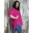 Women's Oversized Knitted Long Sleeve Sweater (S/M ONE SIZE) ITALIAN FASHION IMSN2416125 44/46/48 dark pink