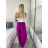 Women's Long Summer Pants with Belt (S/M ONE SIZE) ITALIAN FASHION IMD24080