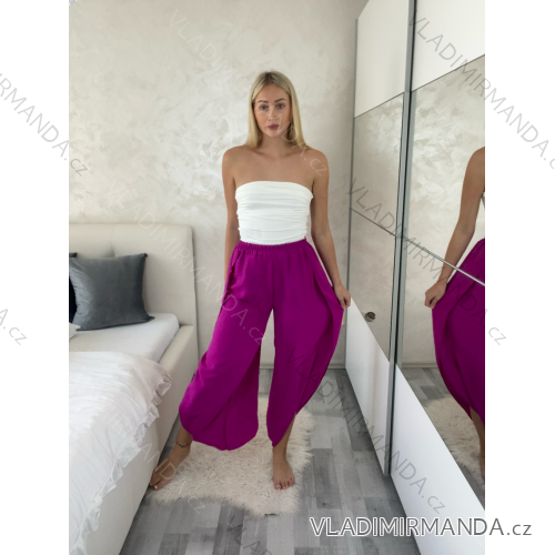 Women's Long Summer Pants with Belt (S/M ONE SIZE) ITALIAN FASHION IMD24080