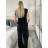 Women's Long Chiffon Short Sleeve Dress (S/M ONE SIZE) ITALIAN FASHION IMWGS231048 S / M / L black