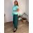 Women's elegant party long sleeve dress (S/M ONE SIZE) ITALIAN FASHION IM322282 46/48/50 dark emerald