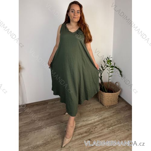 Women's long summer oversize pants (S/M/L ONE SIZE) ITALIAN FASHION IM425271  green