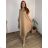 Women's long summer oversize pants (S/M/L ONE SIZE) ITALIAN FASHION IM425271  Brown