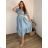 Elegant trousers with belt for women (S/M/L ONE SIZE) ITALIAN FASHION IM425057  Light blue