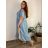 Elegant trousers with belt for women (S/M/L ONE SIZE) ITALIAN FASHION IM425057  Light blue