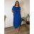 Women's Plus Size Long Warm Long Sleeve Dress (50/52/54 ONE SIZE) ITALIAN FASHION IM424636 46/48/50 Royal blue