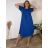 Women's Plus Size Long Warm Long Sleeve Dress (50/52/54 ONE SIZE) ITALIAN FASHION IM424636 46/48/50 Royal blue