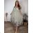 Long summer dress 3/4 long sleeve women's oversized (48/50/52 ONE SIZE) ITALIAN FASHION IM425172