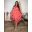 Long summer dress 3/4 long sleeve women's oversized (48/50/52 ONE SIZE) ITALIAN FASHION IM425172  Light blue