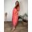 Long summer dress 3/4 long sleeve women's oversized (48/50/52 ONE SIZE) ITALIAN FASHION IM425172  Light blue