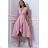 Women's Plus Size (42-46) Long Elegant Party Sleeveless Dress POLISH FASHION PMLBC23265-10 50 rose old rose