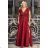 Women's Plus Size (42-46) Long Elegant Party Sleeveless Dress POLISH FASHION PMLBC23265-10 46 wine
