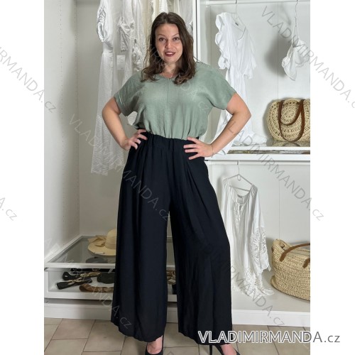 Women's oversized leisure trousers (48/50/52 ONE SIZE) ITALIAN FASHION IM425438 -   black -