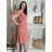 Women's Lace Cotton Short Sleeve Dress (S/M ONE SIZE) ITALIAN FASHION IMM23M7267 S/M Light blue