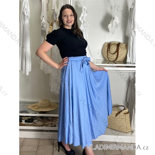 Women's long satin skirt (S/M/L ONE SIZE) ITALIAN FASHION IM323026 -   Light blue -   S / M / L