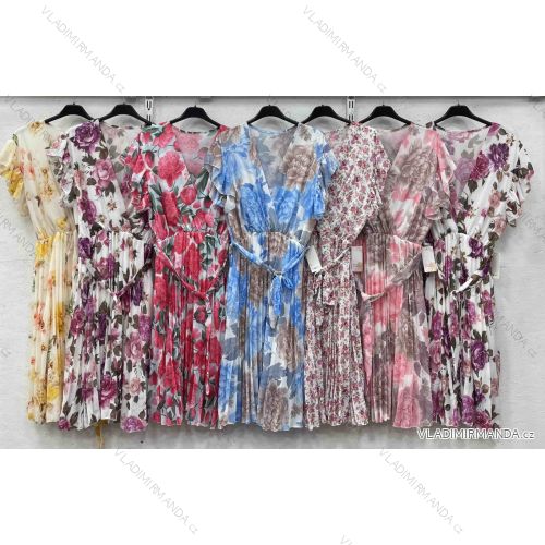 Women's short sleeve summer casual dress (S/M/L ONE SIZE) ITALIAN FASHION IMWGB25022