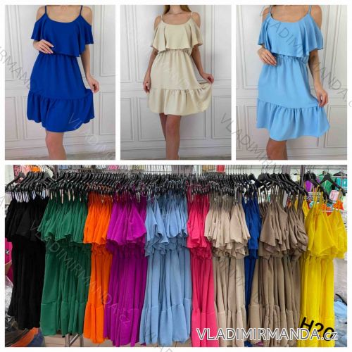 Women's short sleeve summer casual dress (S/M/L ONE SIZE) ITALIAN FASHION IMWGB25022