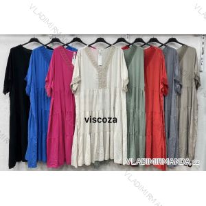 Women's short sleeve summer casual dress (S/M/L ONE SIZE) ITALIAN FASHION IMWGB25022