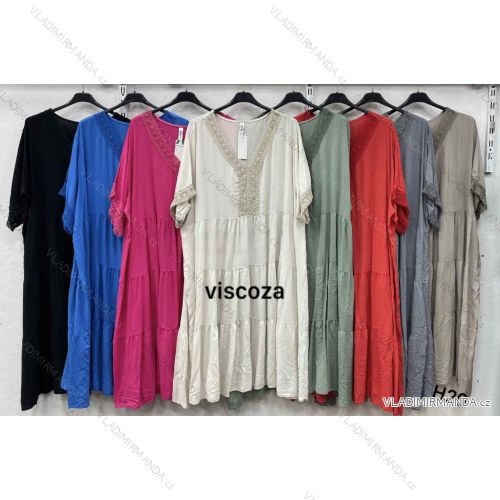 Women's short sleeve summer casual dress (S/M/L ONE SIZE) ITALIAN FASHION IMWGB25022
