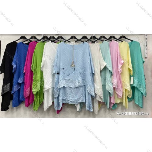 Women's short sleeve summer casual dress (S/M/L ONE SIZE) ITALIAN FASHION IMWGB25022