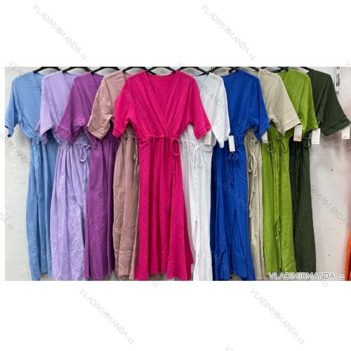 Women's short sleeve summer casual dress (S/M/L ONE SIZE) ITALIAN FASHION IMWGB25022