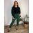 Women's long stretch pants (S/M/L ONE SIZE) ITALIAN FASHION IMN22025 -   emerald green -   46/48