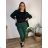 Women's long stretch pants (S/M/L ONE SIZE) ITALIAN FASHION IMN22025 -   emerald green -   46/48