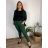 Women's long stretch pants (S/M/L ONE SIZE) ITALIAN FASHION IMN22025 -   emerald green -   46/48