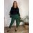 Women's long stretch pants (S/M/L ONE SIZE) ITALIAN FASHION IMN22025 -   emerald green -   46/48
