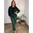 Elegant long sleeve women's jacket, oversized (48/50/52 ONE SIZE) ITALIAN FASHION IMD25513 -   emerald green -   48/50