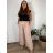 Long summer trousers with belt for women, oversized (50/52/54 ONE SIZE) ITALIAN FASHION IM425431