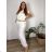 Long summer trousers with belt for women, oversized (50/52/54 ONE SIZE) ITALIAN FASHION IM425431