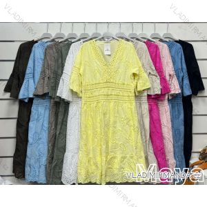 Women's Long Chiffon Short Sleeve Dress (S/M ONE SIZE) ITALIAN FASHION IMWGS231048
