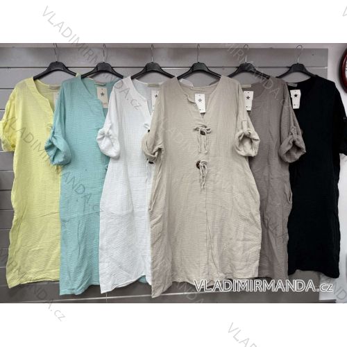 Women's short sleeve summer casual dress (S/M/L ONE SIZE) ITALIAN FASHION IMWGB25022