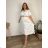 Long Summer Dress with Belt Muslin Short Sleeve Women's Plus Size (48/50 ONE SIZE) ITALIAN FASHION IM424428 44/46 white