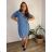 Summer dress with pendant, short sleeves, women's cotton (M/L/XL ONE SIZE) ITALIAN FASHION IM423274
