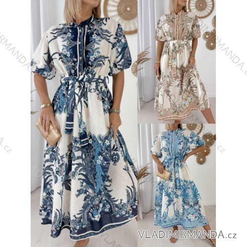 Women's short sleeve summer casual dress (S/M/L ONE SIZE) ITALIAN FASHION IMWGB25022